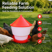 2 Pack Chicken Feeder, Thickened Rainproof Feed Bucket for Poultry, Hanging & Floor-Standing Chick Feeder