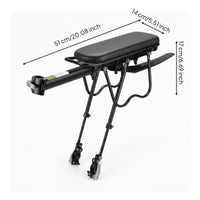Aluminum Alloy Bike Rack with Quick-Release Clamps Lightweight Rear Rack with Support Arms Sturdy Long-Lasting for Commuters, Cyclists, Commuting, Touring