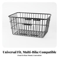 Large Capacity Front Bike Basket Multi-Purpose Electric Bike Basket Easy Installation for Commuters, Pet Owners, Grocery Shopping, Commuting
