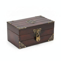 Pirate Treasure Box Wooden Jewelry Box Rectangular Room Decoration Decorative