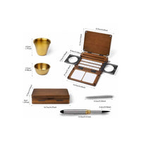 Fold-out Portable Paint Box with Mixing Plates Compact Wooden Paint Box Sturdy Palette Travel-Friendly for Artists, Painters, Sketchers, Outdoor Painting, Studio