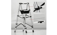 Foldable Step-Ladder Design Telescoping Ladder Adjustable Telescopic Step Ladder Portable Heavy Duty for Homeowners, Diyers