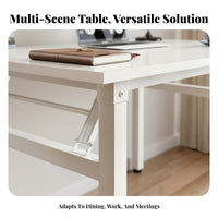 Multi-Use Folding Desk Easy Assembly Foldable Computer Desk Stable Structure Collapsible Study Table Thickened Steel Frame for Students, Apartment Dwellers, Homeowners
