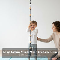 Solid Wood Construction Kids Indoor Climbing Wall Early Education Kids Rock Climbing Wall Safe & Sturdy Home Playground Set Active Play for Toddlers, Educators, Parents, Kindergarten, Playroom, Bedroom