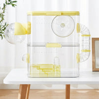 Hamster Cage for Dwarf Hamster, All Clear Single Level Indoor Pet Cage, Simple Style All Seasons Hide for Small Pet Mice