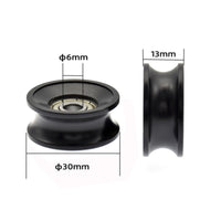 Channel-Type Groove Pulley with Bearing Low-Friction Grooved Pulley Wheel Compact Sliding Wheel Roller for Home Improvement Enthusiasts