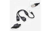 One-to-Two RJ45 Splitter Cable Shielded Ethernet Adapter Cable Wired Networking Equipment Pure Copper for Office Wiring
