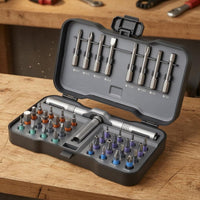 Two-positionPosition Ratchet Screwdriver Kit Compact Screwdriver Kit Hard Case T Handle Driver Set Molded Slots