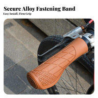 2 Pieces Shock-Absorbing Lock-on Handlebar Grips Easy Installation Lock-on Handlebar Grip Waterproof Anti-Slip Rubber Bike Grips for Commuters, Trail Riding, Commuting