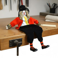 Soft Leg Clown Doll Hand-Painted Face Porcelain Clown Doll Colorful Costume for Collectors