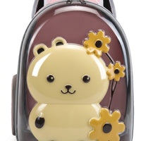 Pet Carrier Travel Backpack for Small Dogs, Cat Backpack with 3 Openings and Top Handle, PVC Material Breathable Outdoor Pet Bag, 7kg Capacity