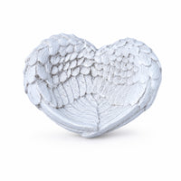 Heart-Shaped Base with Wing Texture Feathered Decor Unique for Vanity, Desk