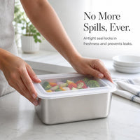 Stainless Steel Food Storage Container with Lid for Refrigerator, Lunch Box, Bento, Picnic