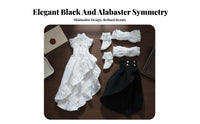 1/12 Scale Doll Dress Ruffled Design 1/12 Scale Doll Outfit High-Low Skirt Miniature Apparel for Display