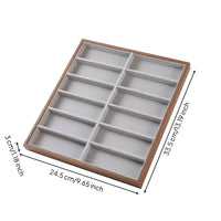 Eyeglass Display Tray Wood-Grain Sunglasses Tray Glasses Holder Soft-Lined Eyewear Organizer Safeguarding for Retailers, Dresser