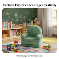 Cute Cartoon Characters Convertible Character Chair Foldable Design Fold-out Lounger Chair Fluffy and Soft children's Furniture Perfect Gift Idea for Preschoolers, Grandparents, Playroom, Daycare, Reading, Bedroom