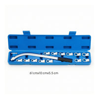 15 Pieces Automotive Drive Belt Tool with Case Curved Drive Belt Tool Kit Slim Tensioner Wrench Set Thin for Workshops