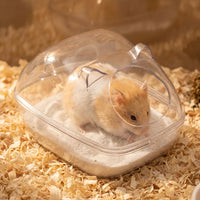 Acrylic Hamster Sand Bath and Hamster Toilet, Transparent Hamster Sand Bath for Dwarf Hamsters and Mice, Splash Guard Entry Bathtub Case