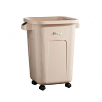 Lidded Trash Can Bag Holder Rectangular Trash Can Slim Lidded Bin Ribbed Household Container Side Handles