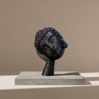 3D-Printed Tabletop Buddha Statue Zen-Style Buddha Bust Statue Freestanding Sculpture Textured for Practitioners