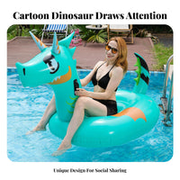 Foldable Green Dragon Inflatable Ing Inflatable Oversized Design Inflatable Dragon Pool Inflatable Leak-Proof for Adults, Teenagers