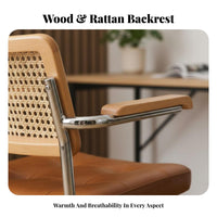 Height Adjustable Woven rear Rolling Chair Wheeled Base Rolling Desk Chair Padded padding pivot Seat Ergonomic Assistance for Home Workers, Students, Study Room, Bedroom