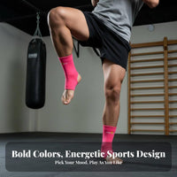 Muay Thai Ankle Wrap Elastic Kickboxing Foot Support Breathable Fighting Arts Ankle Guard for Athletes, Runners, Fighting, Training, Workout