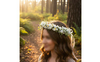Bohemian Design Bridal Floral Headpiece Elegant Design Floral Headband Lightweight for Brides, Bridesmaids, Graduation, Weddings