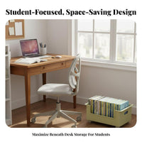 With casters Rolling Book cart Space-Saving under-table Organizer Large Capacity School Supply adaptable for Students, educators, Office Workers, Classroom, Study Room, Home