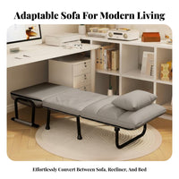 Foldable Design transformable creamy whiteice Nap Chair Multi-Functional Folding Lounger Space-Saving Indoor Seating Padded Seat for Remote Workers, Adults, Students, Small Spaces, Study Room