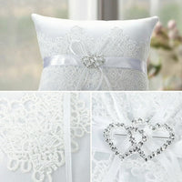 Wedding Band Pillow White Band Bearer Pillow Soft for Engagement Party