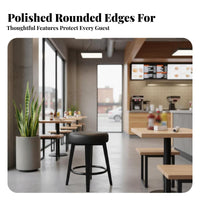 Heavy-Duty Upholstered Dining Stool Space-Saving Design Restaurant Seating Simple Design Commercial Furniture Comfortable Cushion for Diners, Business Owners, Homeowners, Snack Bar, Food Court, Cafe, Kitchen