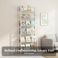 Space-Saving Narrow Unrestricted Standing Bookcase Slim Design Multi-Tier Unrestricted Standing Rack Minimalist Design Shelf Unit Versatile Use for Apartment Dwellers, Decor Enthusiasts, Small Areas, Behind Doors, Study Room, Bedroom