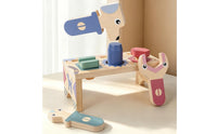 Wooden Tool Bench Toy Fine Motor Skills Animal-Shaped Tool Toy Hand-Eye Coordination Kids Workbench for Young Children