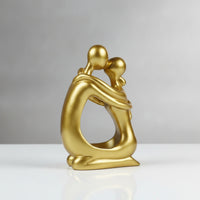 Resin Pen Holder Modern Couple Figurine Sculpture for Office Desk