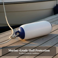 Collision Protection Inflatable Boat Bumper Abrasion Resistant PVC Yacht Bumper Reinforced Eyelets Boat Dock Bumper Single-Piece Molding for Marina Operators, Sailors, Fishermen, Docking, Marinas, Piers, Harbors