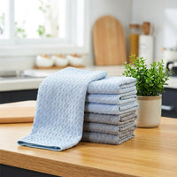 Oil Resistant Microfibre Dish Cloths, 30x30 cm Microfibre Towel, Weave for Dishes Cookware Glass Surfaces and Countertops