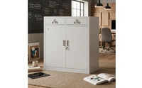 Metal Office Cabinet Double Door Lockable Storage Cabinet Low Profile