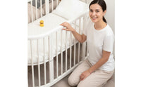 Grows with Your Child Convertible Oval Crib Extendable Design Multi-Functional Infant Bed Space Saving Toddler Table and Chair Set for Infants, Newborns, Toddlers, Bedroom, Playroom