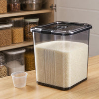 Airtight Food Storage Container for Rice and Flour, Moisture-proof, Insect-proof, Transparent, 15kg Capacity