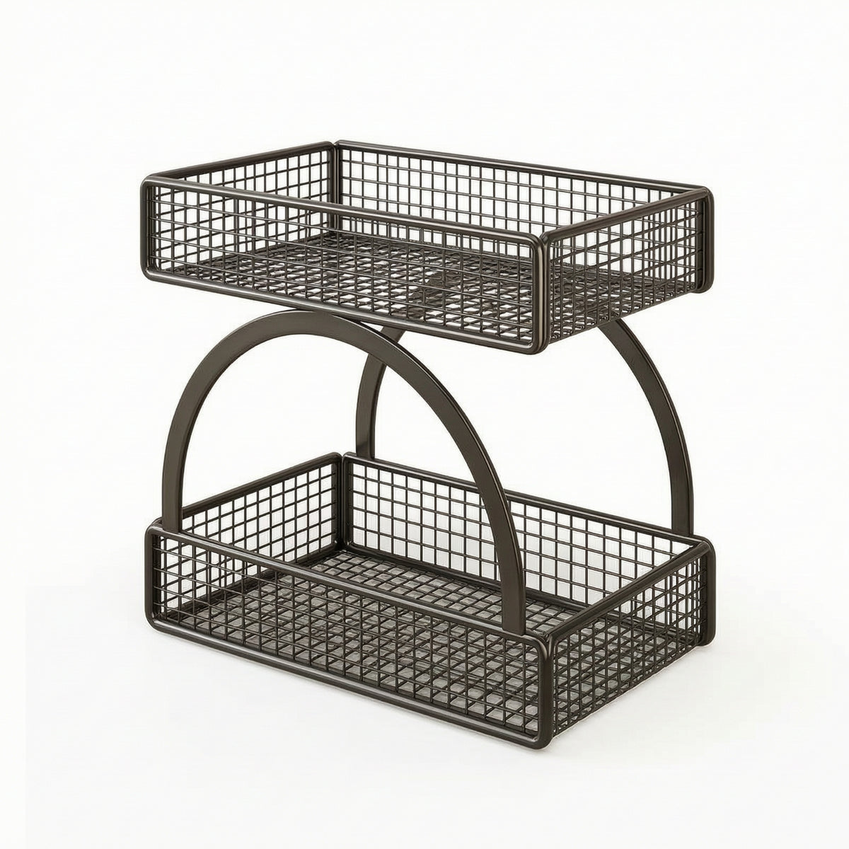 Two-Tier Fruit Rack Space-Saving Countertop Organizer Rack for Kitchen, Dining Room