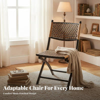 Foldable Design Woven Folding Recliner Adjustable spinerest Lounge Chair Eron the movenomic Support Reclining Seat Includes Head Pillow for Homeowners, Office Workers, Balcony, Living Room, Bedroom, Beach