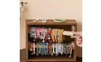 Bracelet Holder Organizer Box with Rods Removable Bracelet Box with Acrylic Cover Stylish Jewelry Storage Case for Women, Vanity, Bedroom