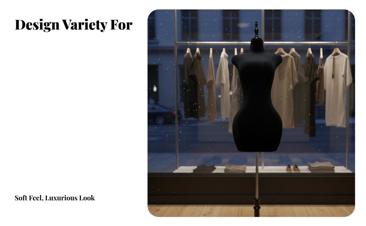 Sturdy Base Plus Size Mannequin Body Textile Covered Half Body Mannequin Stand Lightweight Clothing Display Form Easy Assembly for Fashion Designers, Online Retailers, Window Displays, Boutiques, Retail Shop S, Tailor Shop
