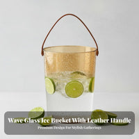 Ice Pail Glass-Like Texture Champagne Pail Vino Bottle Chiller Sturdy Portable Ice Pail Modern Design for Bartenders