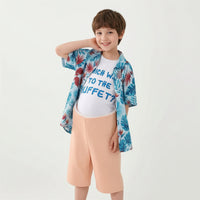 Inflatable Belly Costume Sleeveless Bodysuit with Tropical Shirt Lightweight