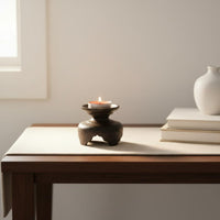 Handmade Chinese Design Candle Ornament Vintage Design Tealight Base Home Decoration for Meditation Space, Desktop