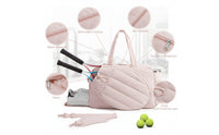 Padded Racket Tote Bag Quilted Tote Bag with Shoulder Strap Organized Waterproof for Commuters