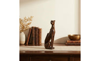 Wood Grain Dog Figurine Small Size Hand-Painted Resin Figurine for Entryway