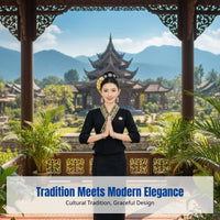 Dai Ethnic Dress for Women, Lightweight Breathable Summer Outfit, Water Splashing Costume, Black Skirt, Embroidered Workwear